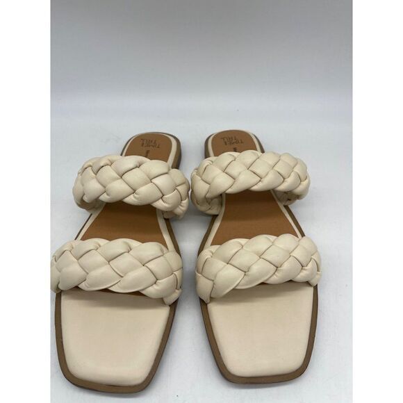 Time Tru Memory Foam Cream Braided Strap Sandal Size 8.5 - Picture 5 of 7